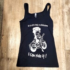 Black biker tank top womens